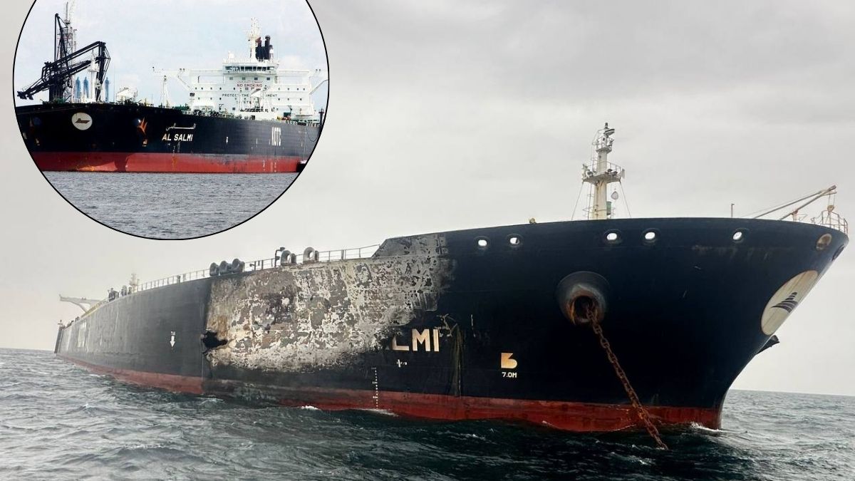 Por que bloquear o Estreito de Ormuz pode ser o maior erro do Irã 2 O superpetroleiro Al Salmi apresentou severos danos no casco após ataque em 31 de março de 2026. Foto: RNA