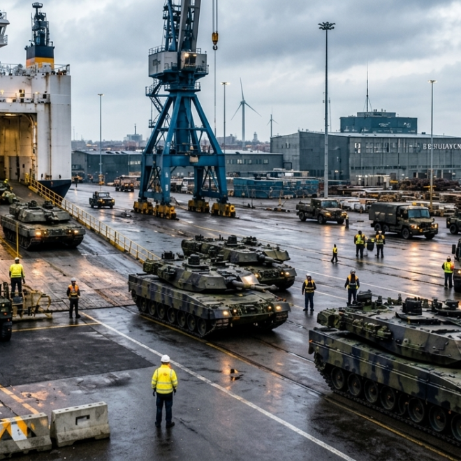 Alemanha prepara maior porto de carros da Europa para virar corredor militar da OTAN